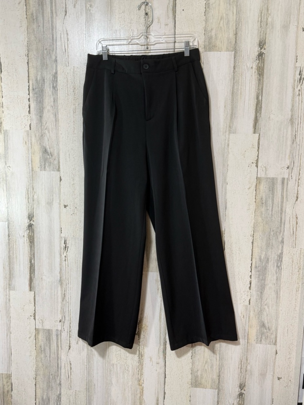 Wide Leg Black Women's Trousers - Elegant Everyday Fit